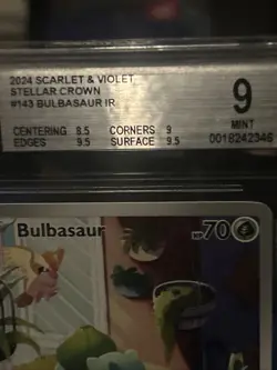 Beckett 9 Mint Pokemon TCG Bulbasaur Stellar Crown Illustration - Image 3