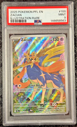 2025 POKEMON PFL EN ZACIAN ILLUSTRATION RARE #100 💎 PSA 9 - Image 1