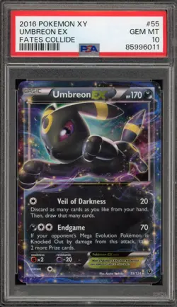Pokemon Umbreon EX XY Fates Collide Holo Ultra Rare #55 PSA 10 Gem Mint - Image 1