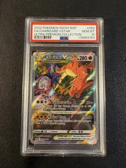 2022 POKEMON SWSH ULTRA-PREMIUM COLLECTION #262 FULL ART/CHARIZARD VSTAR PSA 10 - Image 1