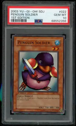 Penguin Soldier SDJ-022 1st Edition Super Rare Yugioh PSA 10 *356 - Image 1