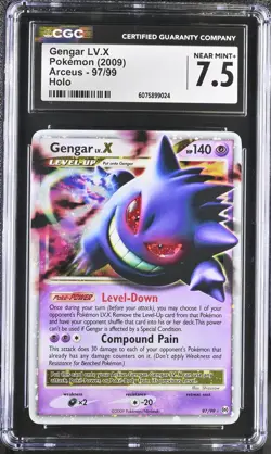 CGC 7.5 Gengar LV.X 2009 Arceus 97/99 Holo Pokemon Card - Image 1