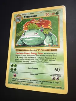 Pokemon TCG Venusaur Base Set, Holo Shadowless Rare Card 15/102 - Image 3