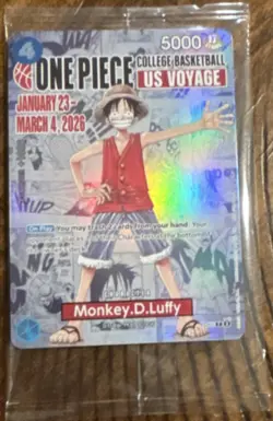 Bandai Namco Monkey.D.Luffy Leader US Voyage Promo Full Art Holo Card One Piece - Image 1