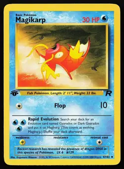 Magikarp 47/82 Uncommon 1st Edition Team Rocket Pokemon Card - Image 1