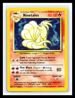 💥 Ninetales Holo Base Set 12/102 Pokemon TCG Unlimited Rare 1999 Vintage Card - Image 1