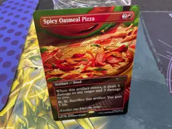 MTG magic card Spicy Oatmeal Pizza - Turtles pre release promo in nmt - Image 1