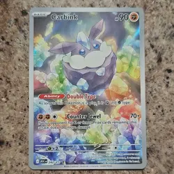 pokemon tcg carbink asc: holo 242/217 90hp 70+ rock basic card card stock - Image 1