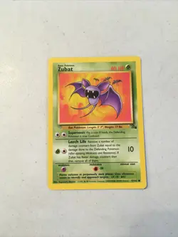 Pokemon TCG 1999 WOTC Fossil Trading Card -- Zubat 57/62 - Image 1