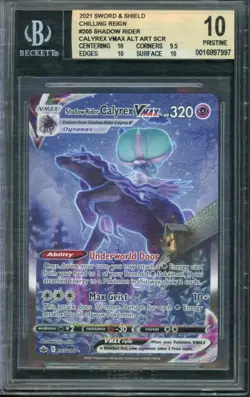 2021 Pokemon Chilling Reign Shadow Rider Calyrex Vmax #205 BGS 10 - Image 1