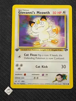 Giovanni's Meowth 74/132 - Gym Challenge 1st Edition Pokemon TCG NM - Image 1