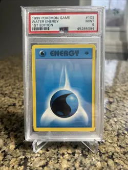 Pokemon PSA 9 1st Edition Base Water Energy - Image 1