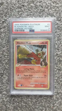 POKEMON CARD 2009 PLATINUM BLAZIKEN FB HOLO SUPREME VICTORS #2 GRADED PSA 9 - Image 1