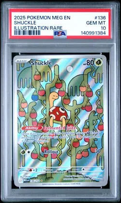 2025 POKEMON MEG EN-MEGA EVOLUTION ILLUSTRATION RARE #136 SHUCKLE PSA 10 - Image 1