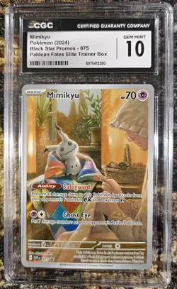 Pokemon 2024 Black Star Promo Mimikyu 75 CGC 10 GEM MINT - Image 1