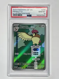 2023 POKEMON OBF EN-OBSIDIAN FLAMES ILLUSTRATION RARE #208 PIDGEOTTO PSA 10 - Image 1