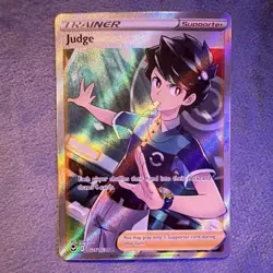Pokemon Judge Full Art Ultra Rare Holo Trainer Gallery TG25/TG30 Silver Tempest - Image 1