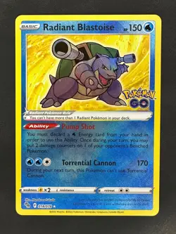 RADIANT BLASTOISE 018/078 RADIANT RARE POKEMON GO POKEMON LP - Image 1