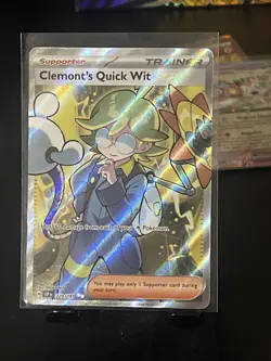 Pokemon TCG Clemont's Quick Wit 229/191 Sv08: Surging Sparks Holo Card - Image 1