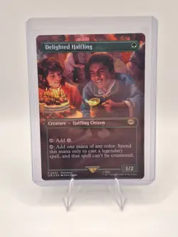 MTG Delighted Halfling The Lord of the Rings #402 Foil Borderless NM/UNPLAYED - Image 1