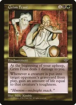Magic the Gathering Grim Feast 1996 Rare Vintage MTG Card - Image 1