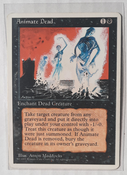 MTG 4th Fourth Edition 4ED | Animate Dead | MP | Magic The Gathering - Image 1