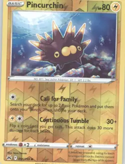 Pincurchin Reverse Holo Pokemon tcg Crown Zenith #056/159 - Image 1