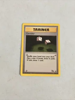 Pokemon TCG 1999 WOTC Fossil Set Trading Card -- Trainer Gambler 60/62 - Image 1