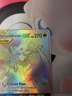 Charizard & Braixen Tag Team GX 251/236 Rainbow Holo Secret Rare Pokemon LP/DMG - Image 5