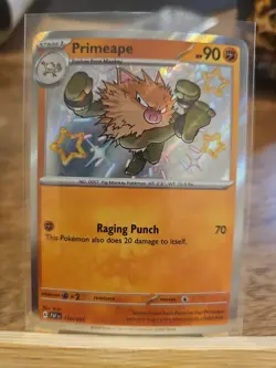 Primeape Baby Shiny Holo Rare Paldean Fates Pokemon TCG Card 170/091 - Image 1