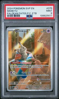 2024 POKEMON SVP EN PROMO MIMIKYU #075 PALDEAN FATES PC ETB PSA 9 STAMPED - Image 1