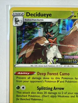 Pokemon Card - Decidueye SWSH035 Darkness Ablaze Prerelease Black Star Promo - Image 2