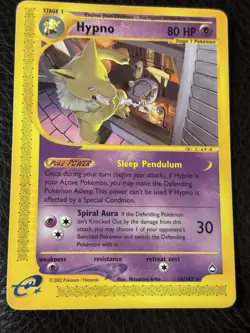Pokemon Hypno 16/147 Non Holo Regular Aquapolis 2003 Pokemon Card - Image 1