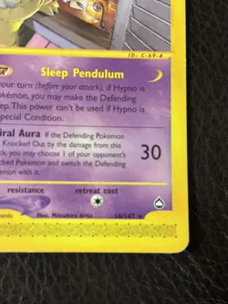 Pokemon Hypno 16/147 Non Holo Regular Aquapolis 2003 Pokemon Card - Image 4