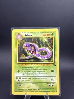 Pokemon TCG Arbok Fossil Base Set Unlimited Uncommon Card 31/62 - Image 1