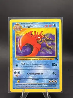 Pokemon TCG Kingler Fossil, Unlimited Uncommon Card 38/62 VLP - Image 1