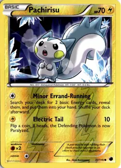 Pachirisu Reverse Holo (37/116) Common Plasma Freeze MP - Image 1