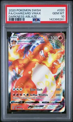 2020 Pokemon SWSH Darkness Ablaze: F/A Charizard Vmax #20 PSA 10 - Image 1
