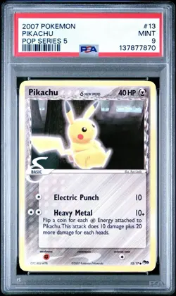 Pokemon Pikachu 2007 Pop Series 5 Figure 13/17 PSA 9 Mint - Image 1