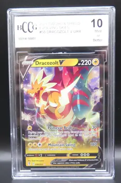 DRACOZOLT v #058/203 Graded 10 BCCG Pokemon 2021 SWSH Evolving Skies - Image 1