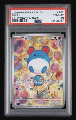 2026 POKEMON ASC EN-ASCENDED HEROES ILLUSTRATION RARE #232 MARILL PSA 10 - Image 1