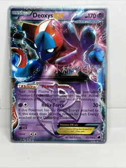 Pokemon TCG Deoxys EX 53/116 Holo Ultra Rare Team Plasma MP 2013 BW - Image 1