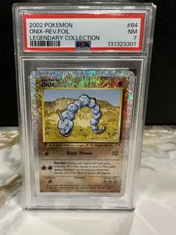 Pokemon Onix Legendary Collection 84/110 Reverse Holo PSA 7 2002 - Image 1