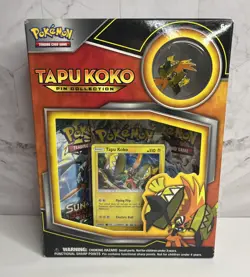2017 RELEASE! NEW, SEALED POKEMON TCG Tapu Koko Pin Collection Factory Box - Image 1