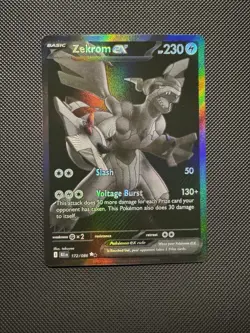 Pokemon TCG Zekrom ex 172/086 Sv: Black Bolt Black White Rare Near Mint - Image 1