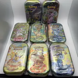 ✨ Pokemon Prismatic Evolutions Eeveelutions Mini Tin FULL ART Set of 8 SEALED! - Image 1