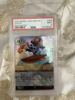 2023 DISNEY LORCANA EN 1-ENCHANTED #206 STITCH - CAREFREE SURFER PSA 9 - Image 4