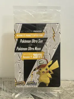2017 Pokemon Black Star Promo Ash's Pikachu Sun & Moon Promo #SM108 (SEALED) - Image 2