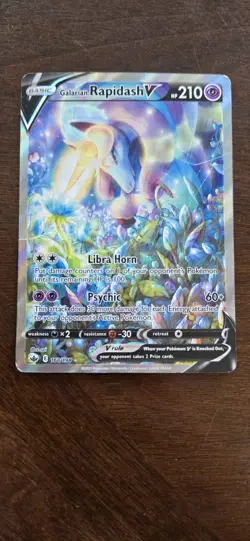 Pokemon Galarian Rapidash V Full Art Ultra Rare Holo 168/198 Chilling Reign - Image 1