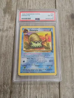 PSA 6 1999 Pokemon Fossil Omanyte - Image 1